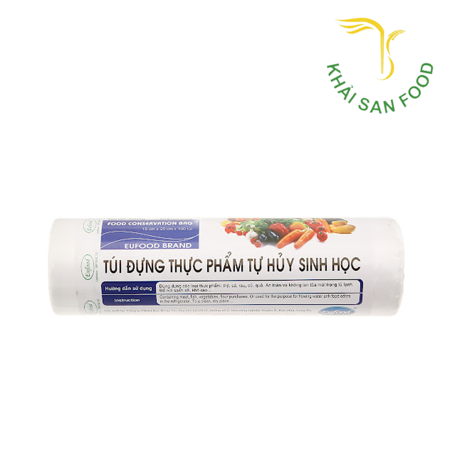 EU Túi Đựng Thực Phẩm Hủy Sinh Học 17*25*100c