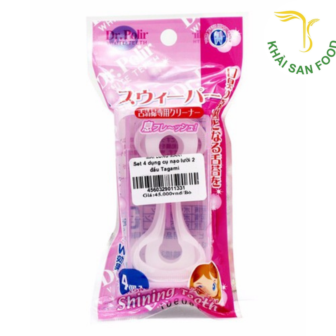 Set 4 Dụng Cụ Nạo Lưỡi 2 Đầu Tagami
