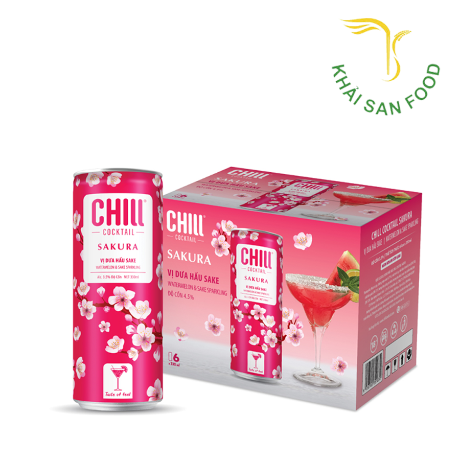 Chill Cocktail Sakura & Dưa Hấu Sake 330Ml