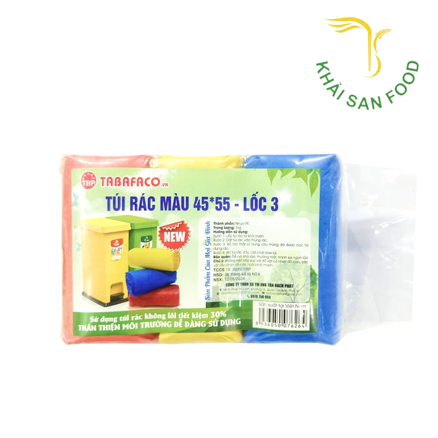 Túi Rác màu 45*55-Lốc 3