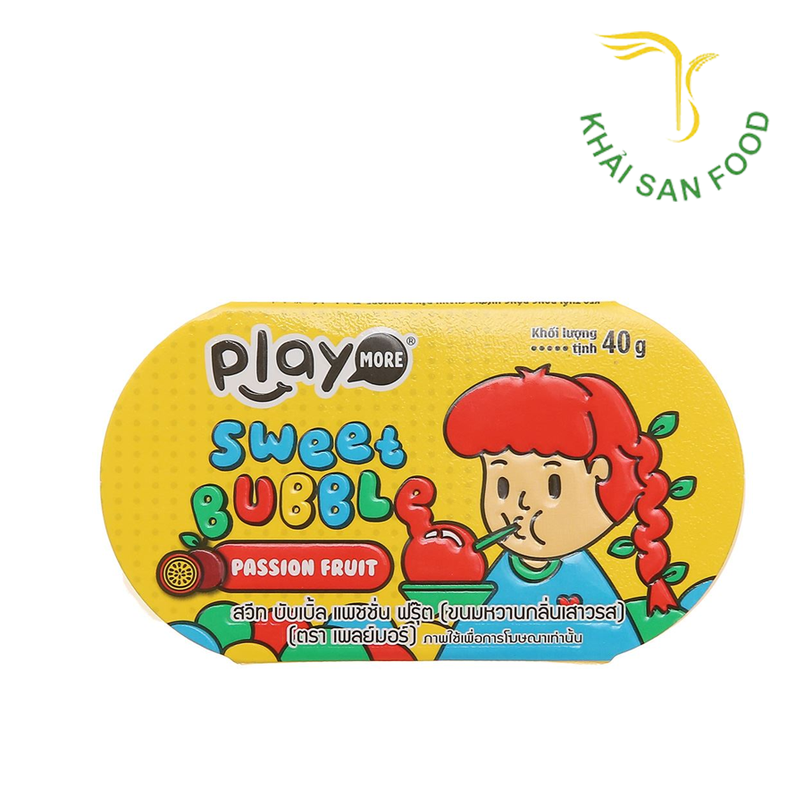 Kẹo Thổi Bong Bóng Hương Chanh Dây Playmore 40g