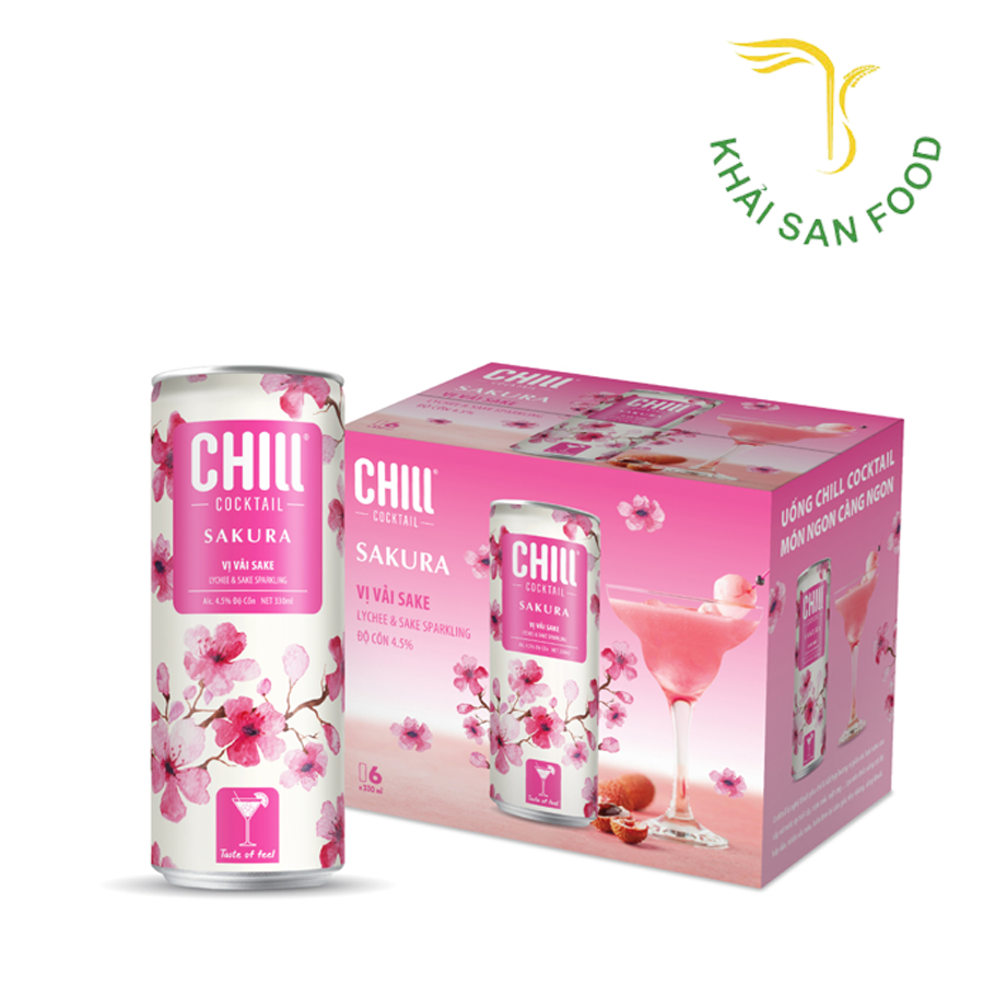 Chill Cocktail Sakura & Vải Sake 330Ml