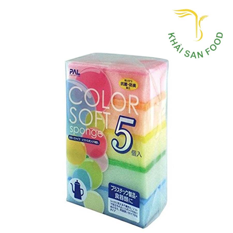 Set 5 Miếng Xốp Rửa Bát Có 1 Mặt Ráp ( Mẫu Mới)