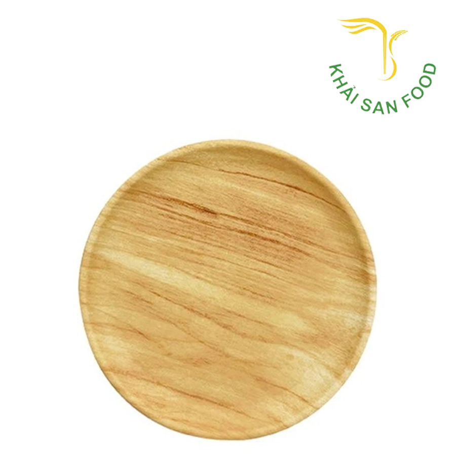 Khay Đựng Cốc Chén Bằng Nhựa PP Vân Gỗ (Hình Tròn)