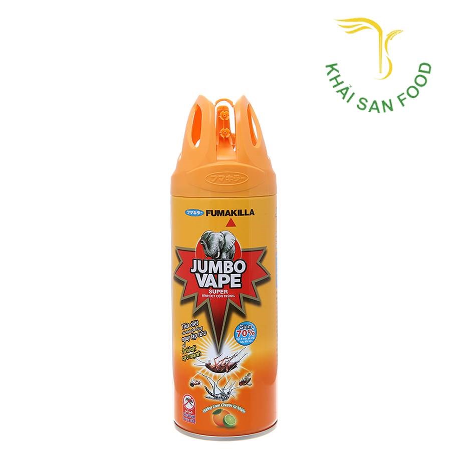 Jumbo Vape Xịt Côn Trùng 300ML (Cam Chanh)