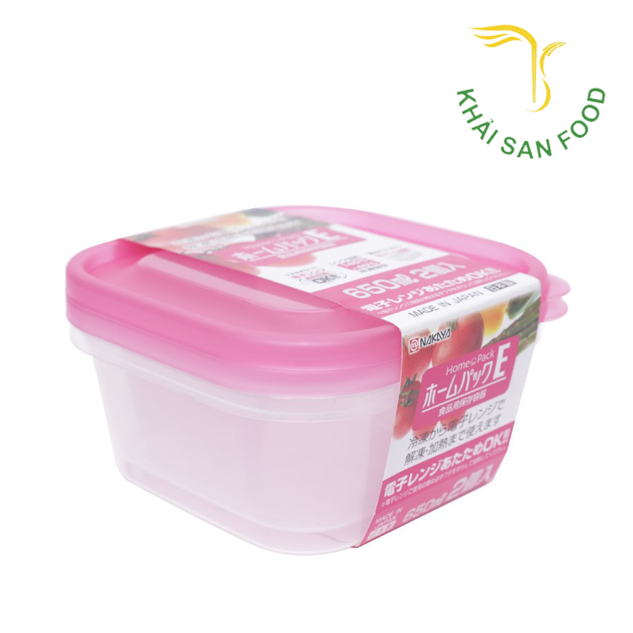 Set 2 Hộp Nhựa 750ml Màu Hồng Nakaya