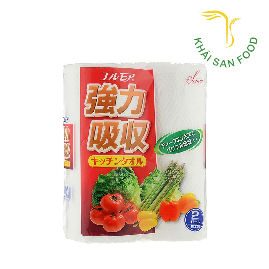 Khăn Giấy Bếp Đa Năng Ellemoi 2 Lớp (2 Cuộn x 50 tờ) - 172227