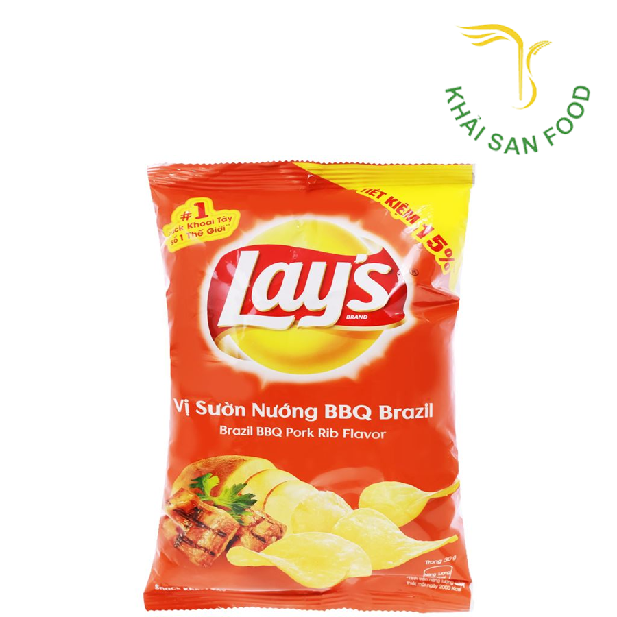 Lay's Vị Suờn Nướng BBQ Brazil 54g 8x10 (53g)