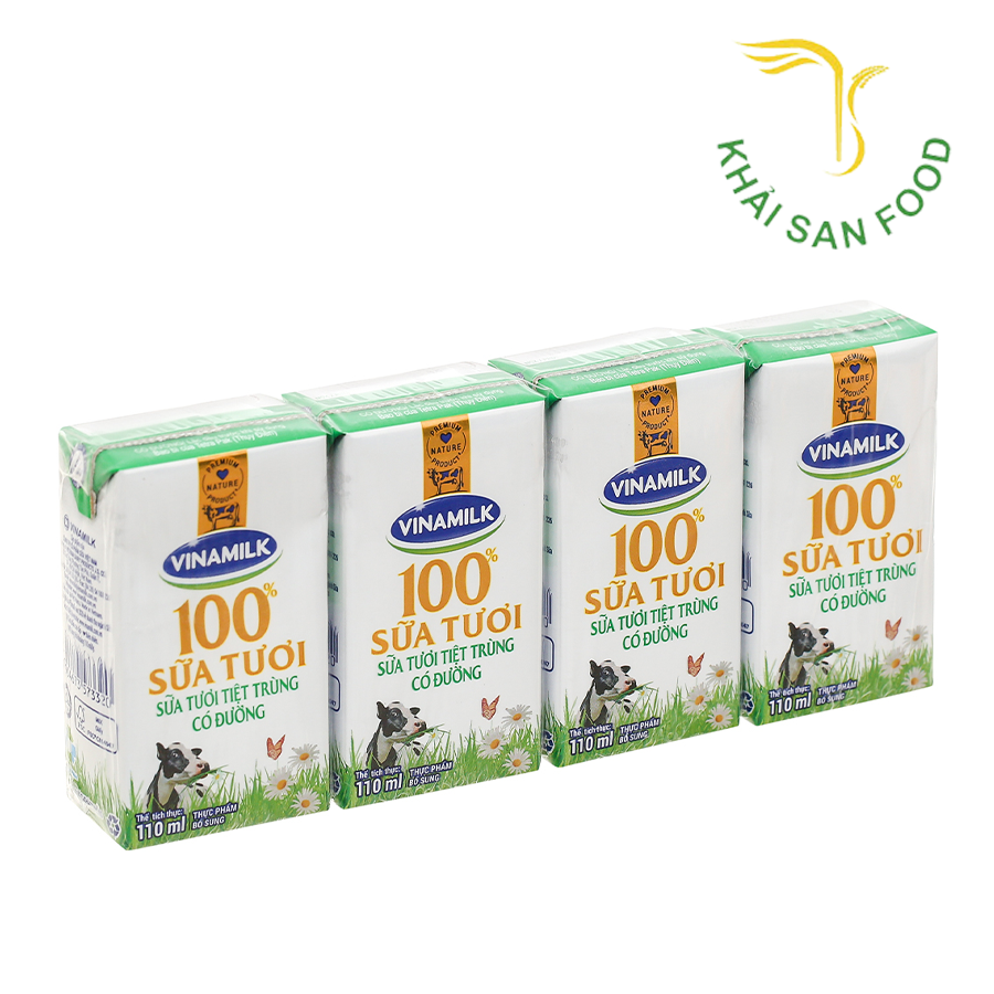 Sữa Tươi Tiệt Trùng Vinamilk 110Ml (Có Đường)