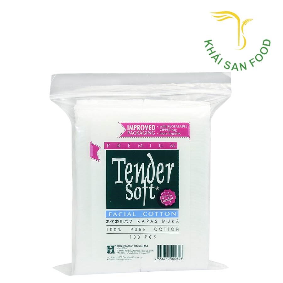 Bông Tẩy Trang Túi Zip Tendersoft (Túi 100 Miếng)