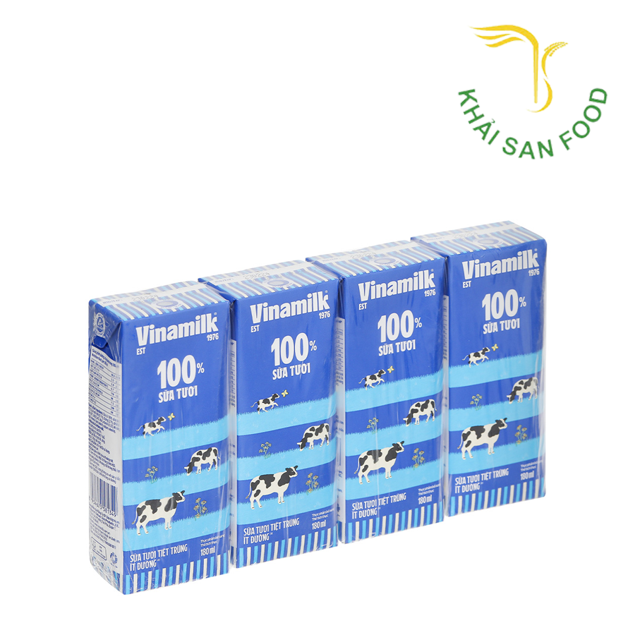 Sữa Tươi Tiệt Trùng Vinamilk 180Ml (Ít Đường)