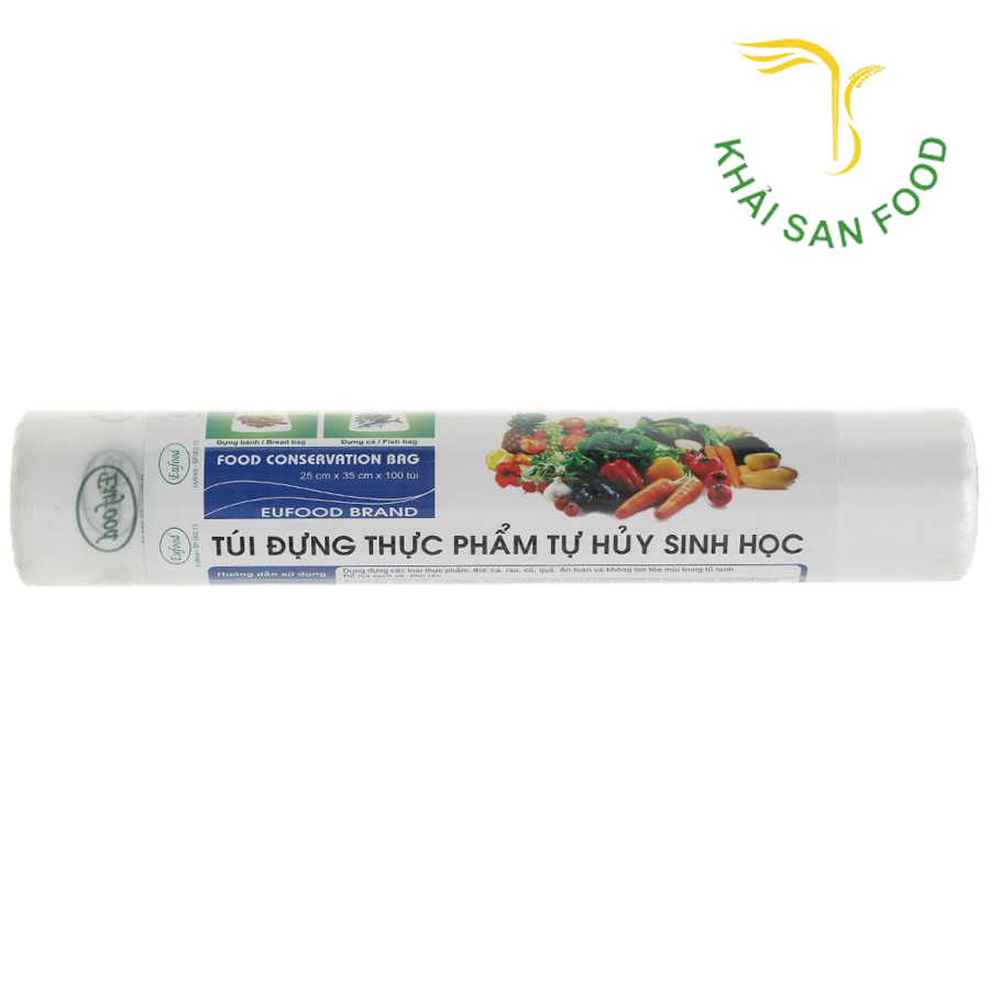 EU Túi Đựng Thực Phẩm Hủy Sinh Học 25*35*100c