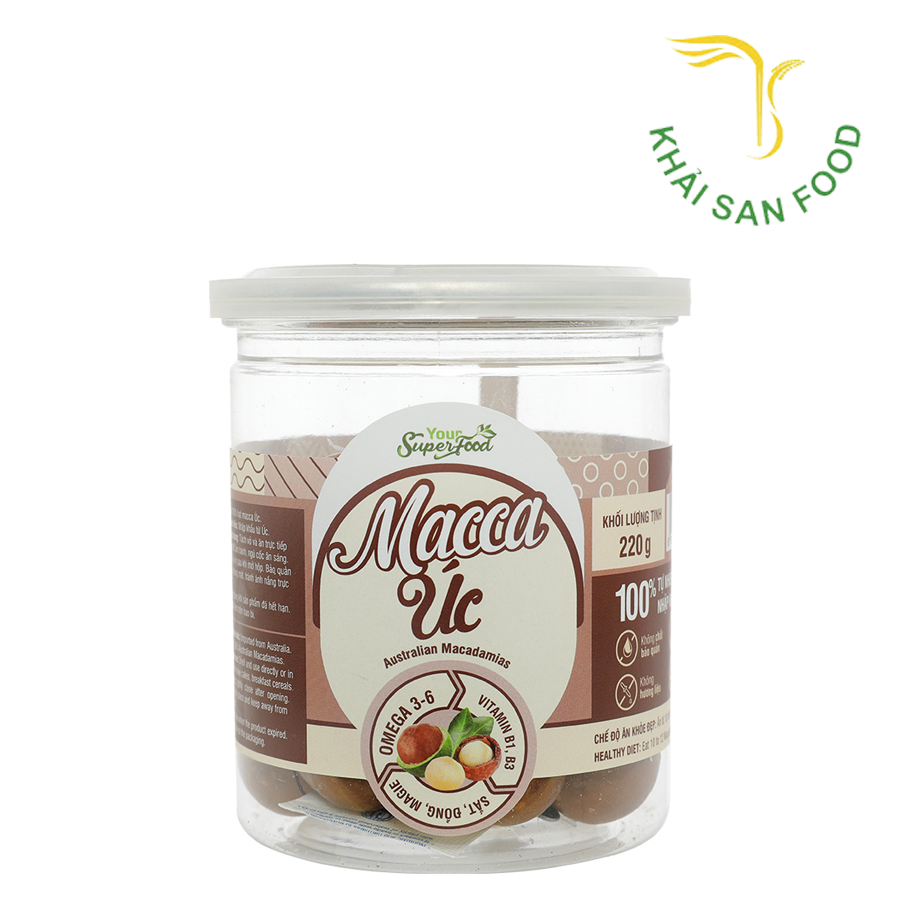 Hạt Macca Nứt Vỏ Úc Hộp 220G