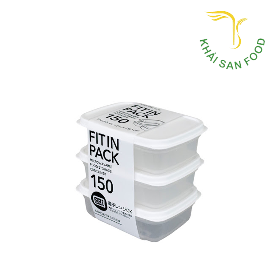 Set 3 Hộp Nhựa Nắp Dẻo 150ml (Màu Trắng)