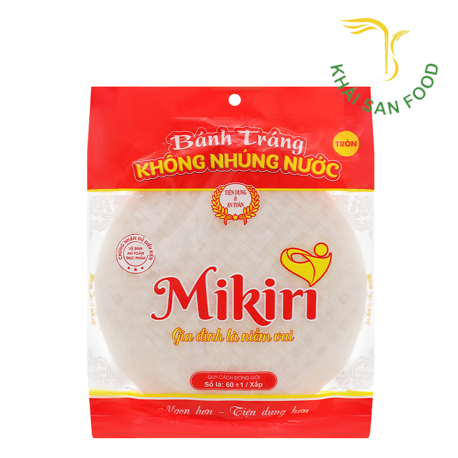 Bánh Tráng Mikiri Tròn Lớn 60 Lá 220G