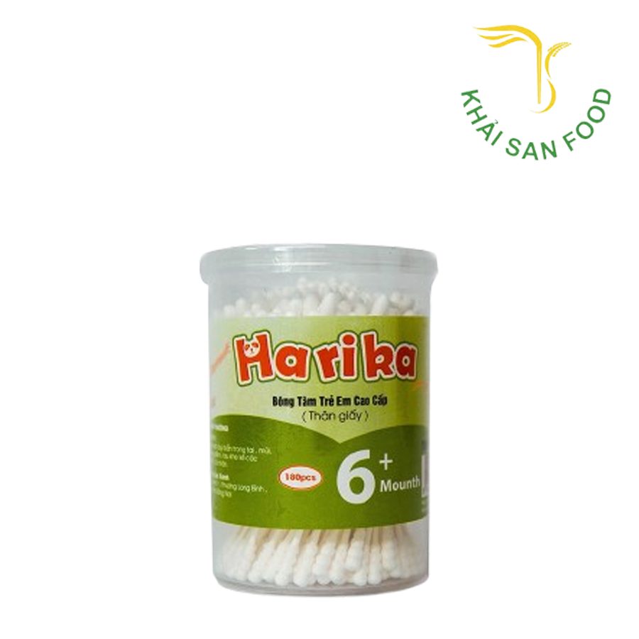 Tăm Bông Trẻ Em Harika Hũ 180pcs 6+ ( Thân Giấy )