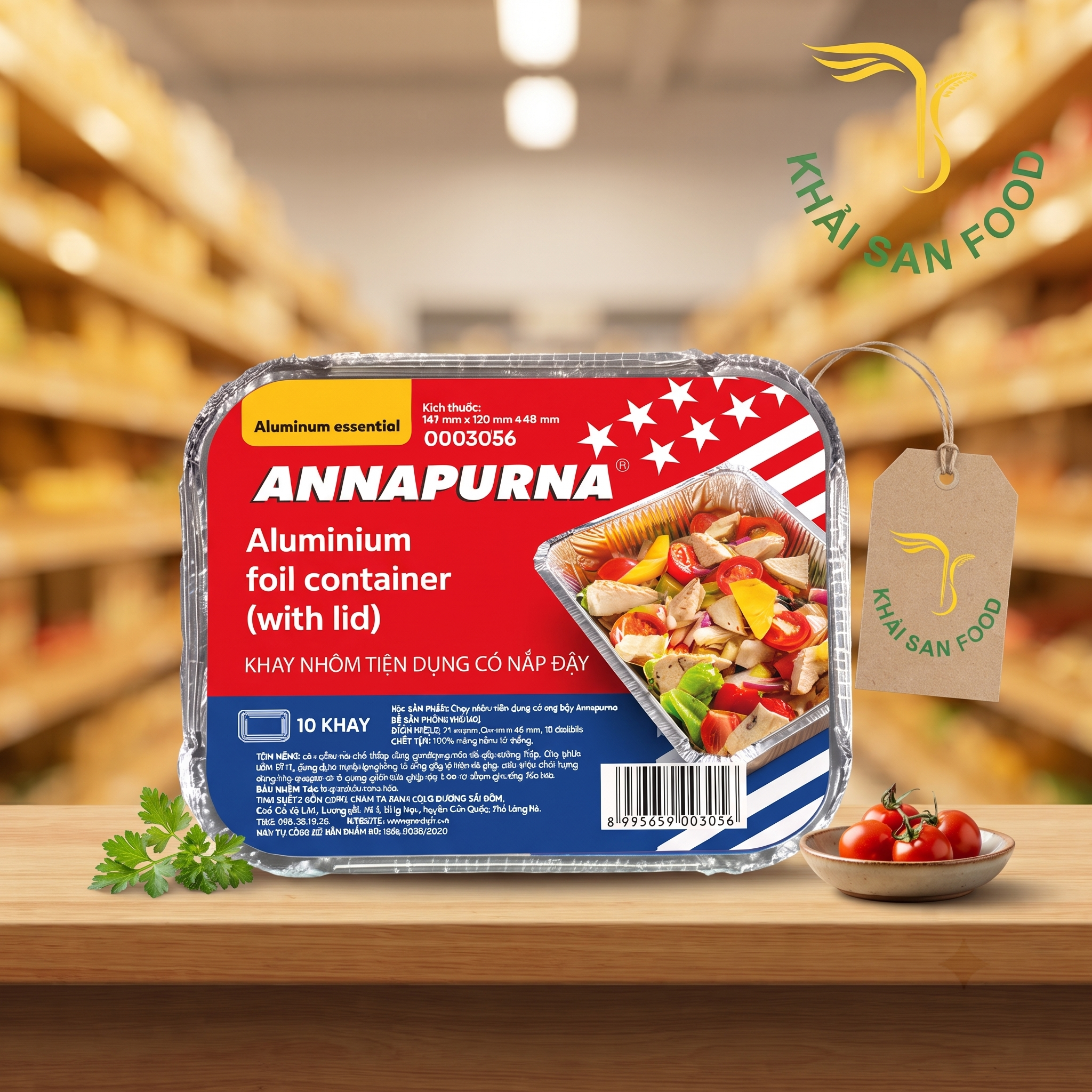 Khay Nhôm Tiện Dụng Có Nắp Đậy Annapurna - 03049
