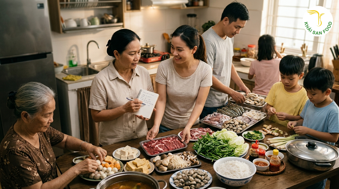 Lẩu thái nguyên liệu: checklist nền cho một nồi 4–6 người lẩu thái nguyên liệu