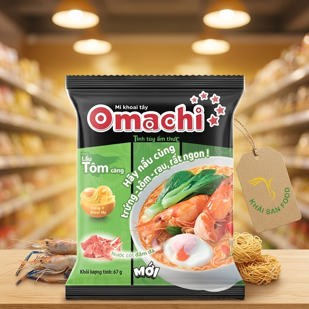 Mì DD Khoai Tây Omachi Hương Vị Lẩu Tôm Càng 67g Mì DD Khoai Tây Omachi Hương Vị Lẩu Tôm Càng 67g