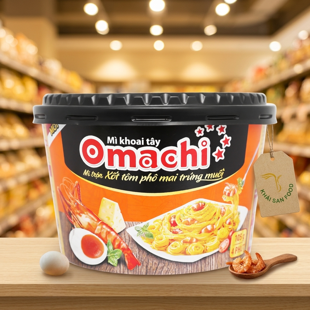 MS Mì Omachi Trộn Xốt Tôm Phô Mai Trứng Muối 105g