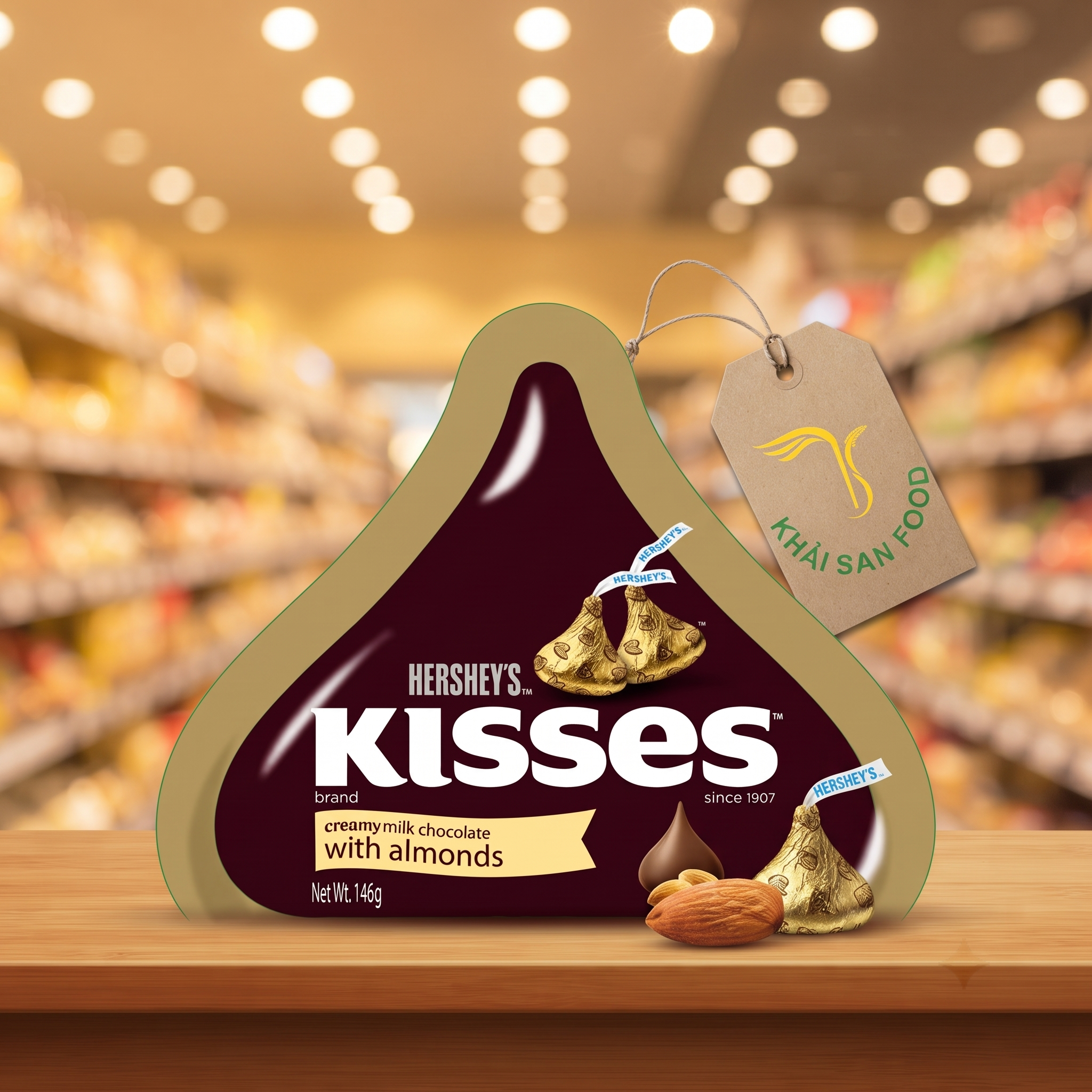 Socola Hershey's Kisses Sữa Hạnh Nhân 146G Socola Hershey's Kisses Sữa Hạnh Nhân 146G