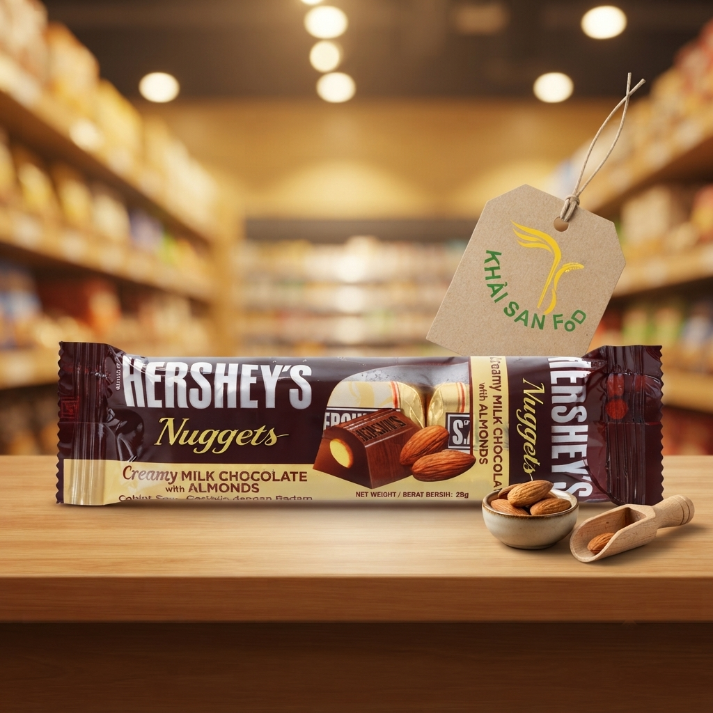 Socola sữa Hershey's Nuggets hạnh nhân 28g Socola sữa Hershey's Nuggets hạnh nhân 28g