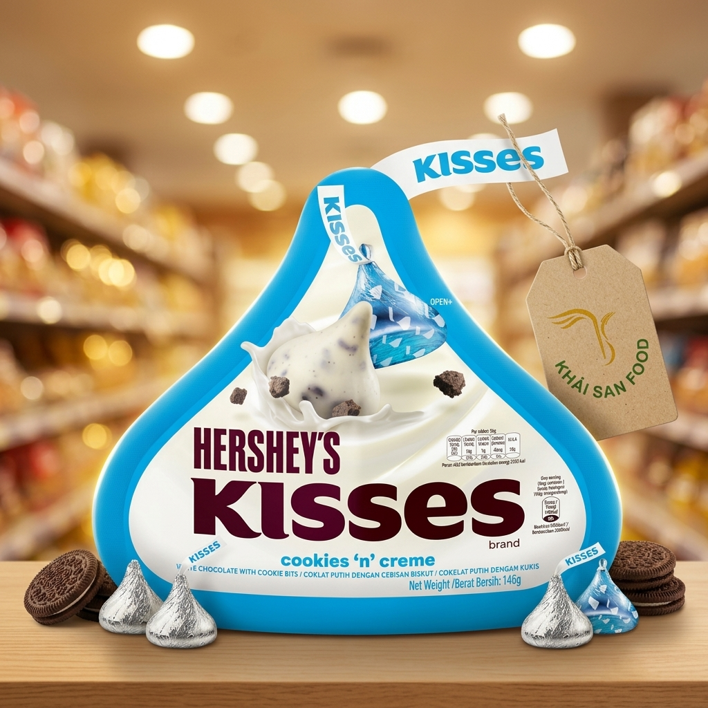 Socola Trắng Bánh Quy Hershey's Kisses 146G