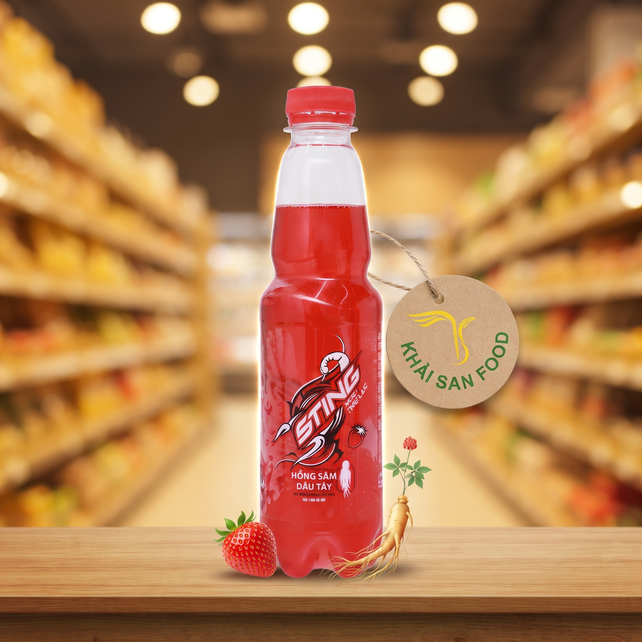 Sting Dâu Tây Đỏ Chai Nhựa 330ml