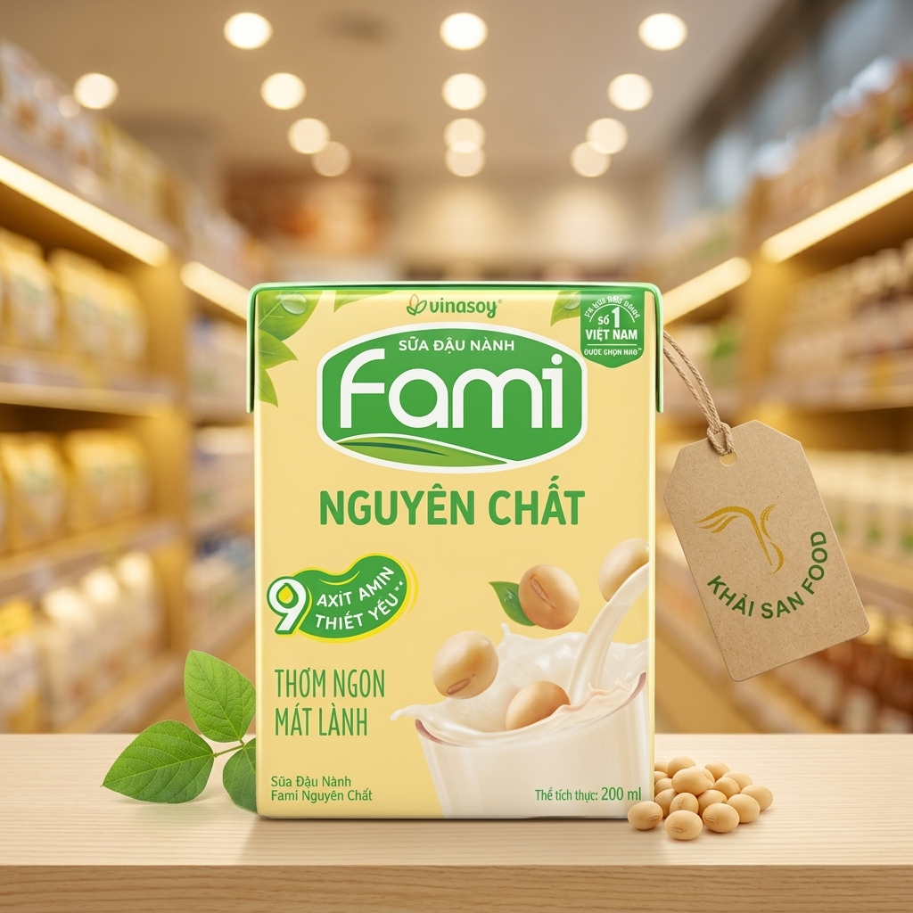 Sữa Đậu Nành Fami Nguyên Chất Hộp 200ml