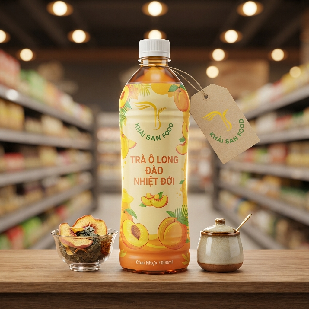 Trà Ô Long Đào Nhiệt Đới Chai Nhựa 1000ml Trà Ô Long Đào Nhiệt Đới Chai Nhựa 1000ml