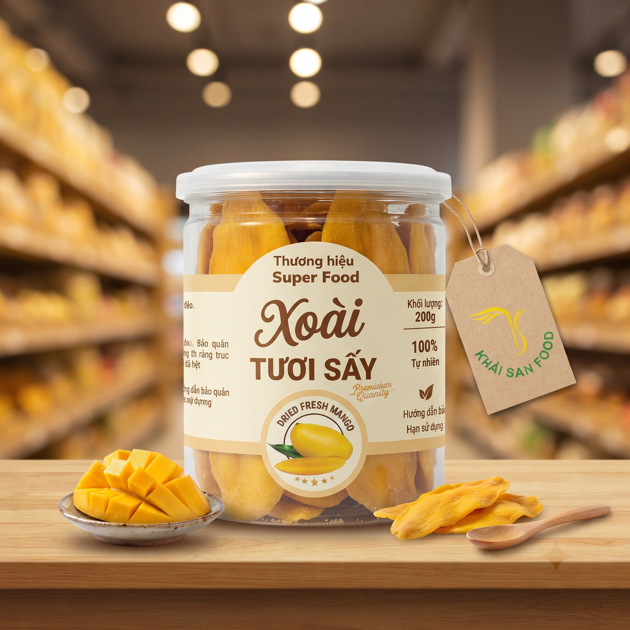 Xoài Tươi Sấy Dẻo Hộp 200G Xoài Tươi Sấy Dẻo Hộp 200G