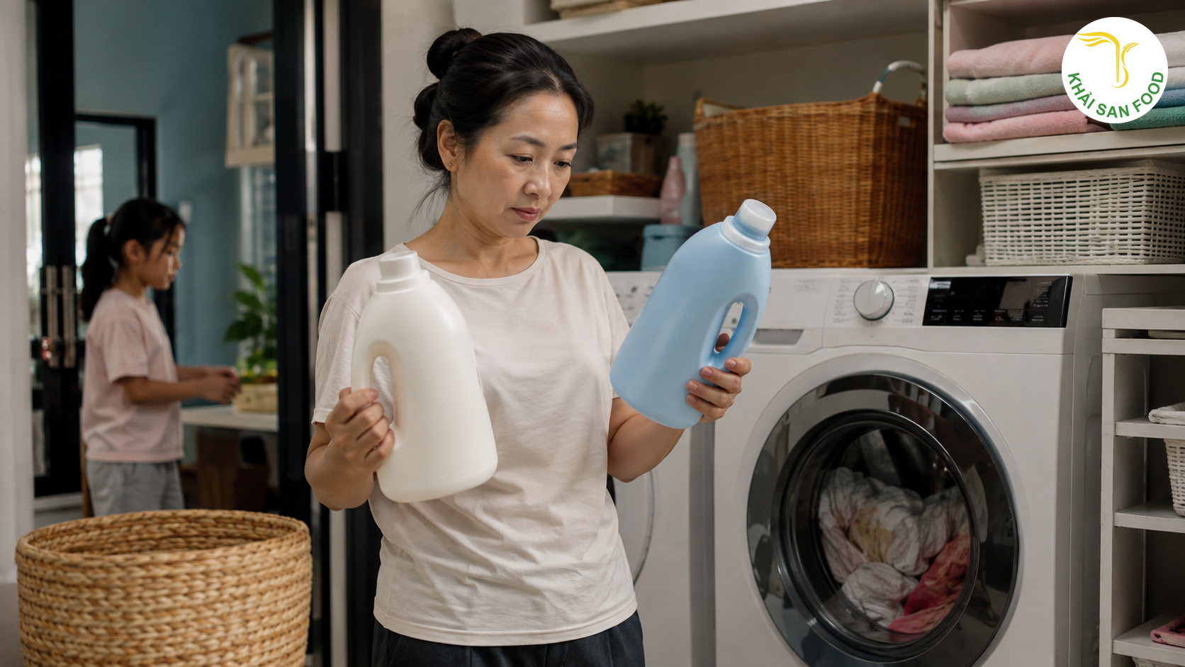 1. Chọn nước giặt xả đúng máy trước khi chọn mùi hương nước giặt xả