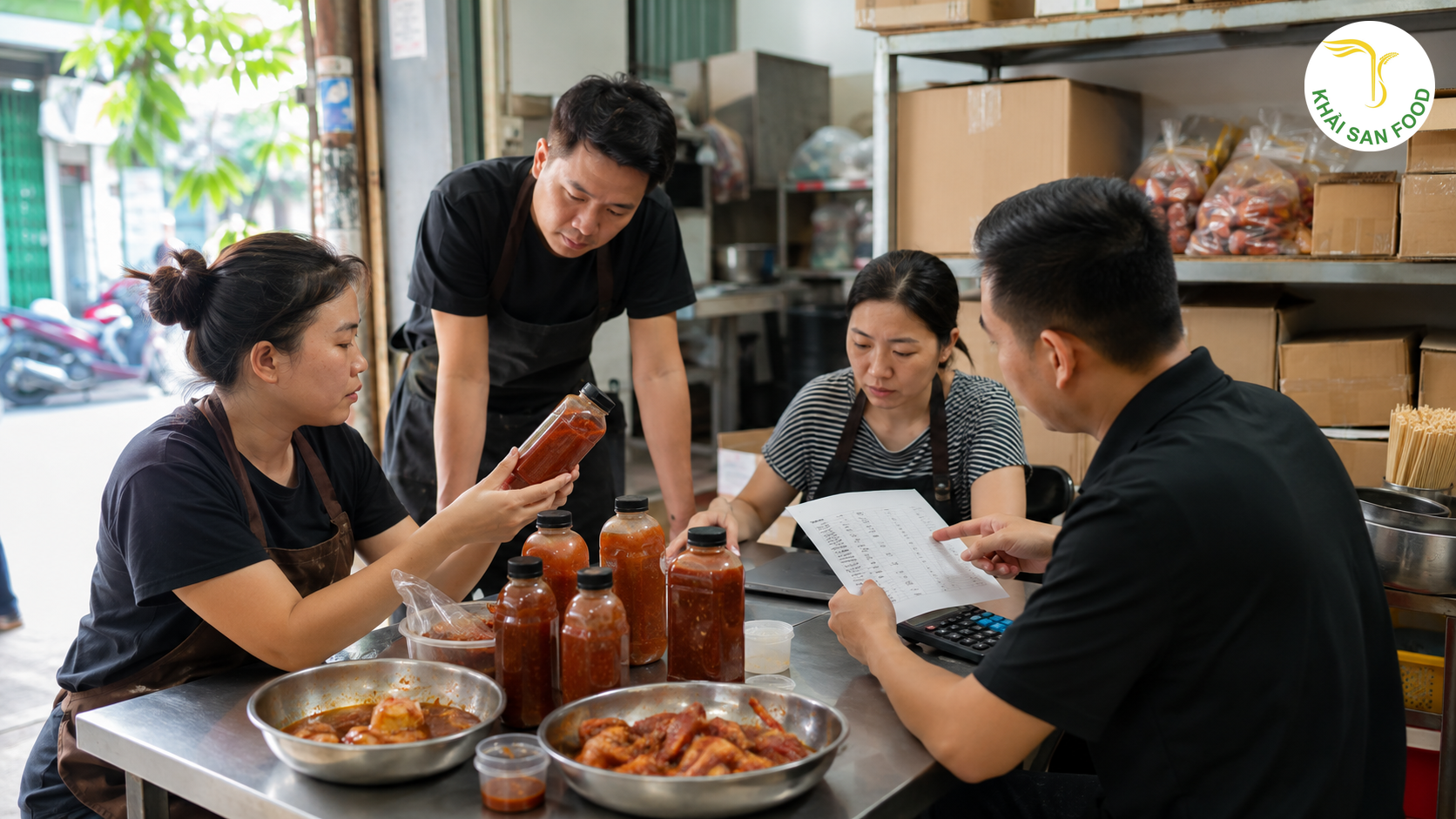 Sốt ướp thịt nướng: tính vốn nhập và vòng quay trước khi mở rộng
