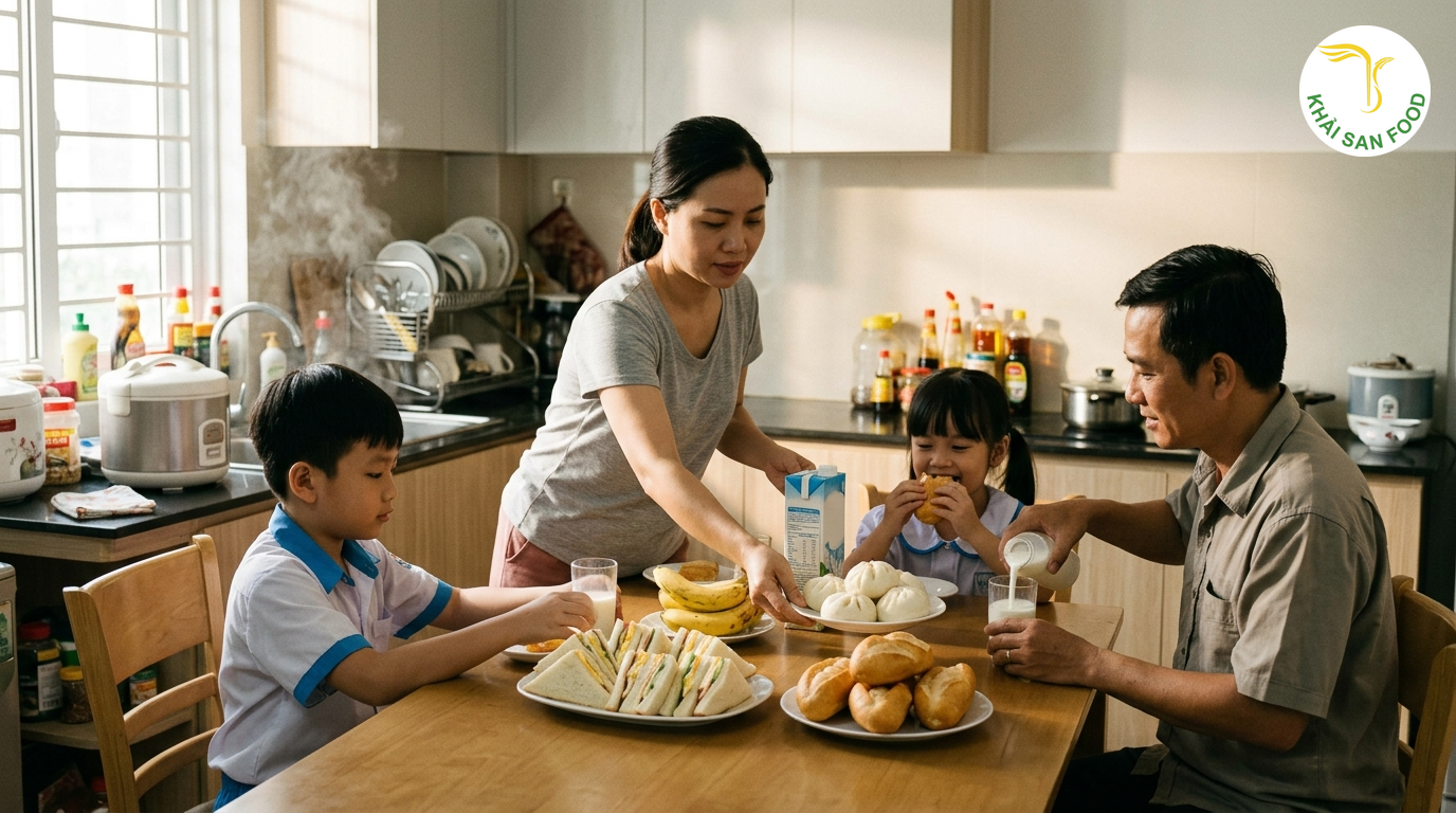 Thực Đơn Bữa Sáng Nhanh Gọn - Các loại bánh ăn sáng dinh dưỡng giúp gia đình tiết kiệm thời gian mỗi sáng - Khải San Food