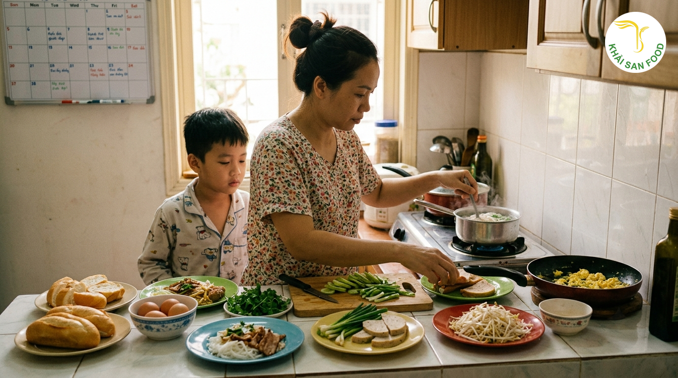 Thực Đơn Bữa Sáng Nhanh Gọn - Gợi ý thực đơn bữa sáng nhanh gọn 7 ngày cho gia đình hiện đại - Khải San Food
