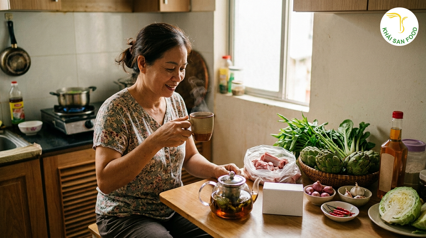 Uống Trà Atiso Mỗi Ngày Có Tốt Không - Tác dụng của trà atiso đối với sức khỏe và cơ thể - Khải San Food