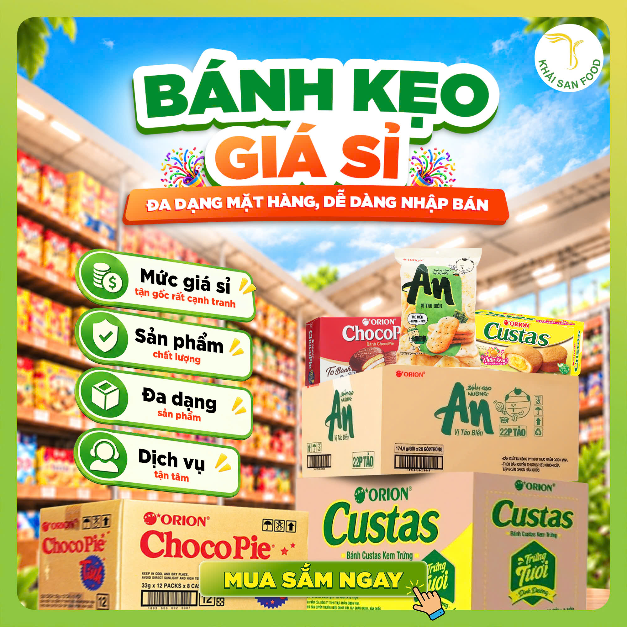 Bánh kẹo giá sỉ - Đa dạng mặt hàng, dễ dàng nhập bán