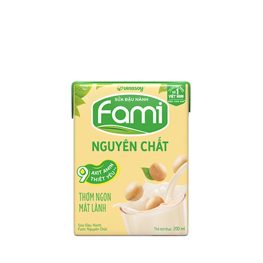 Sữa Đậu Nành Fami Nguyên Chất Hộp 200ml